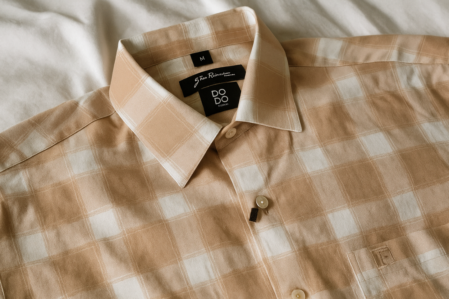Camisa Cuadros Beige Caramelo Mod 19075