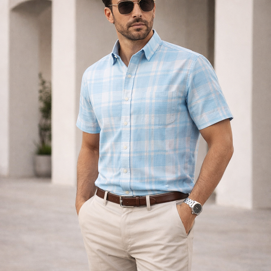 Camisa Cuadros Azul Mod 9359