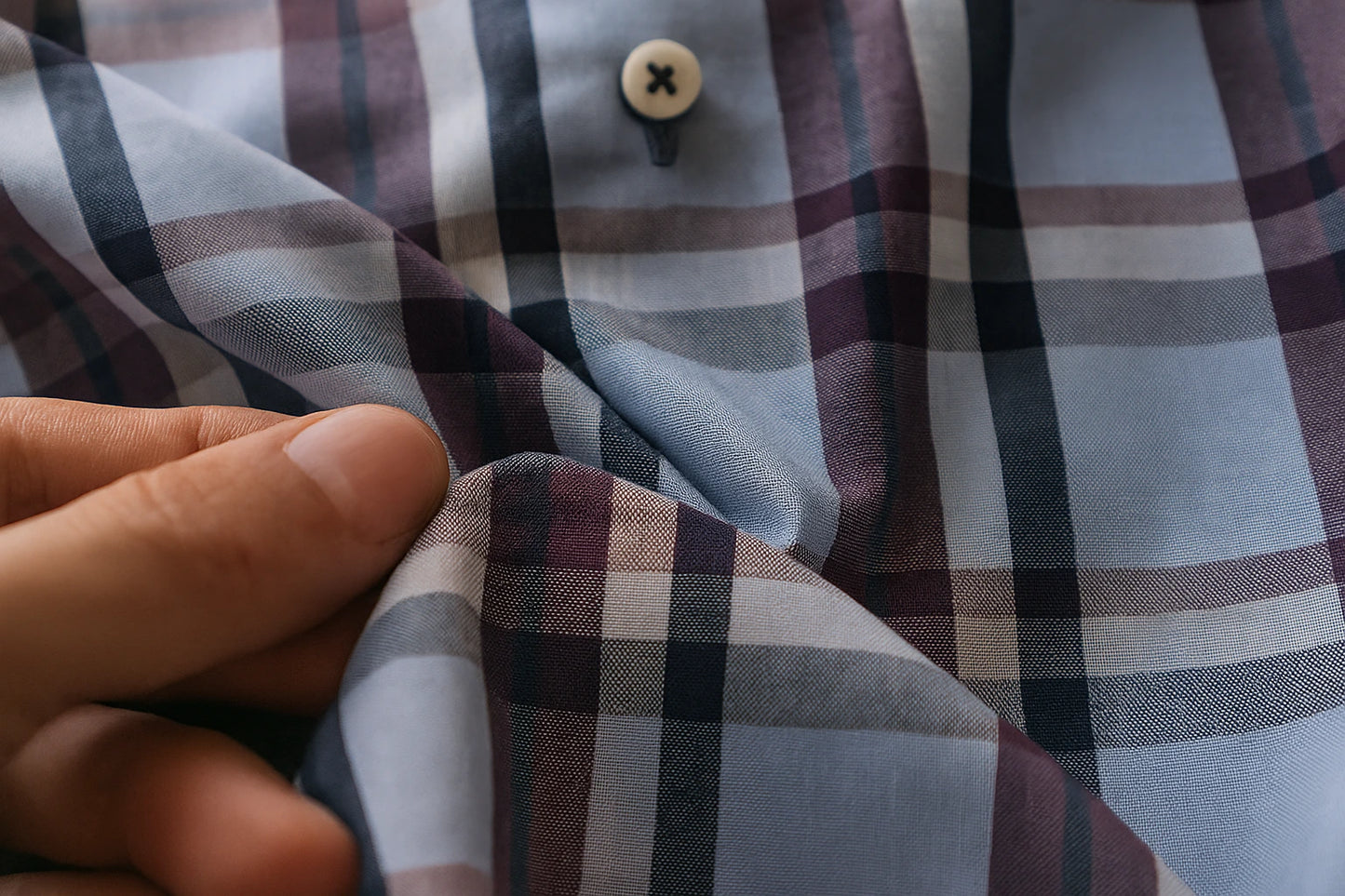 Camisa Cuadros Morado Mod 9338