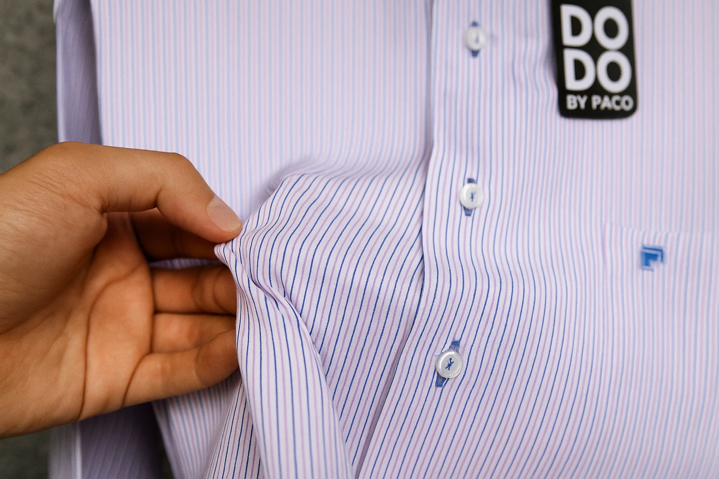 Camisa Rayas Manga Larga Lila Mod 7212