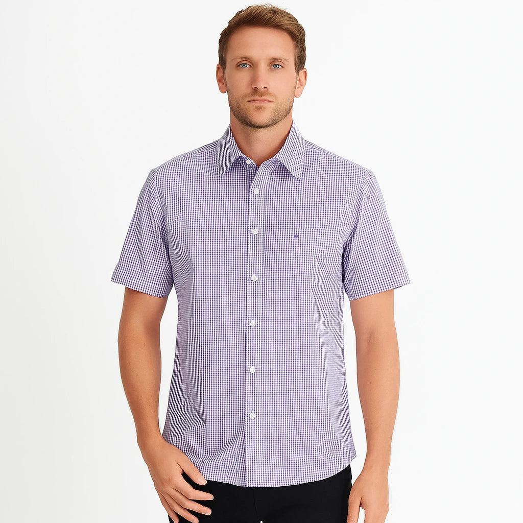 Camisa Cuadros Morados Mod 9336