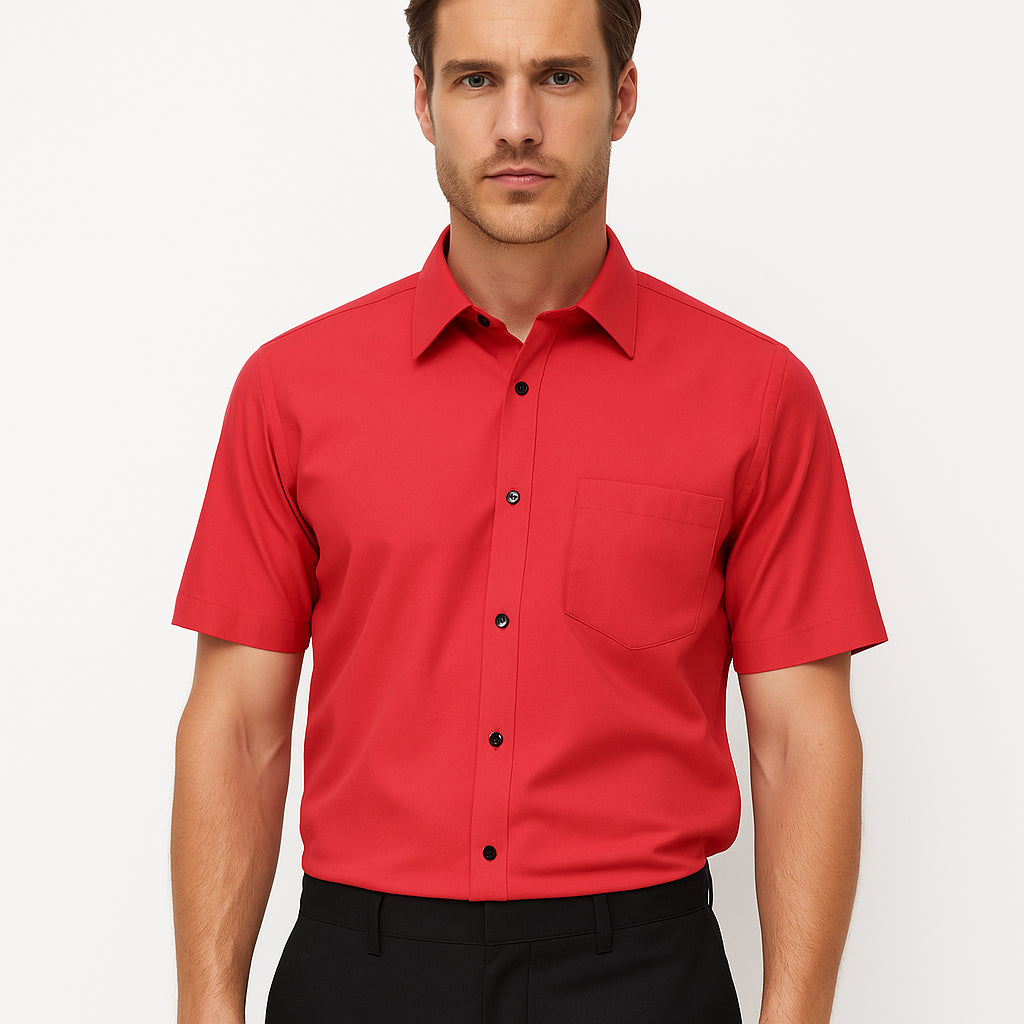 Camisa Rojo Liso Mod 9000