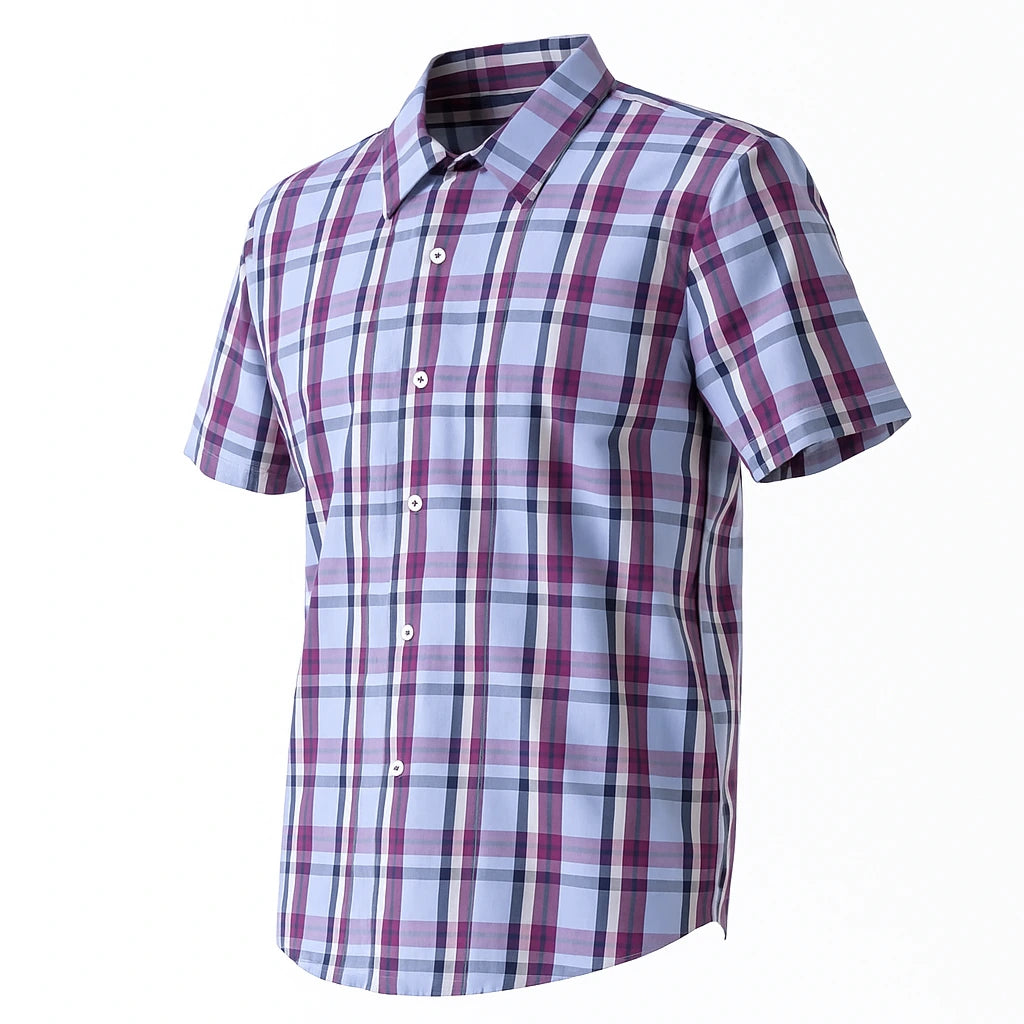 Camisa Cuadros Morado Mod 9338