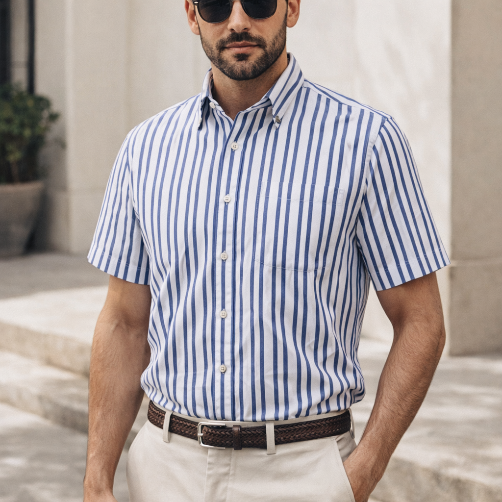 Camisa Rayas Azul Mod 9356