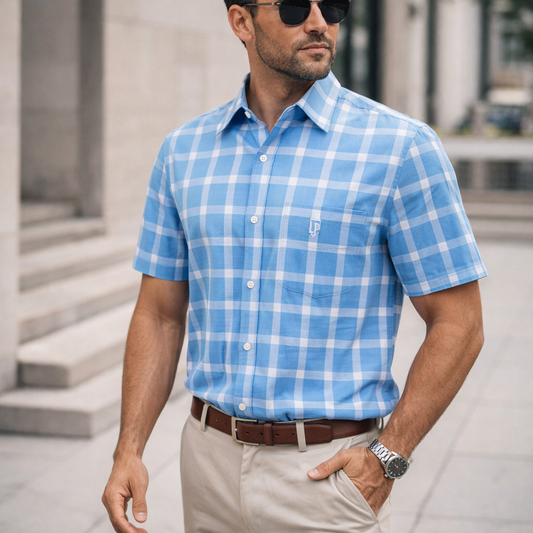 Camisa Cuadros Azul Mod 7148