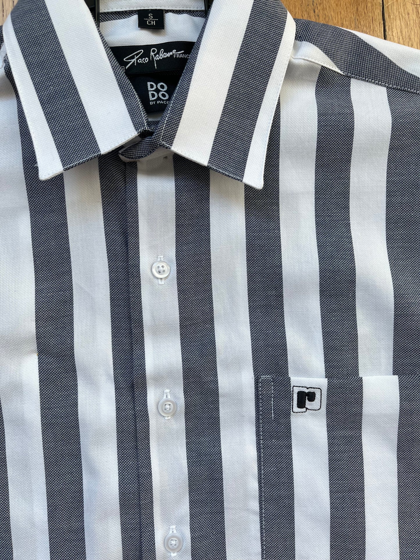 Camisa Rayas Blanco Gris Mod 9352