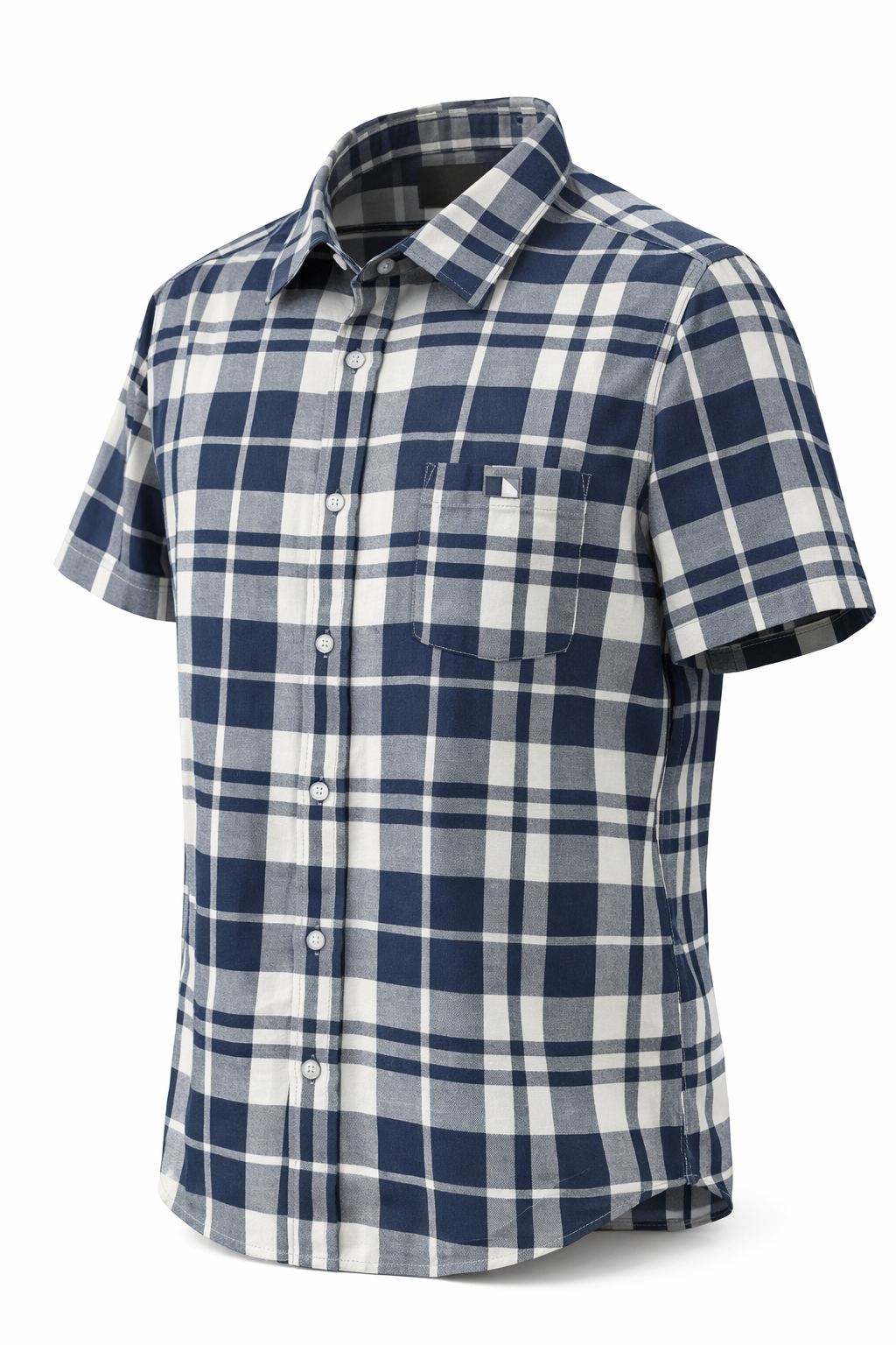 Camisa Cuadros Blanco Azul Mod 9353
