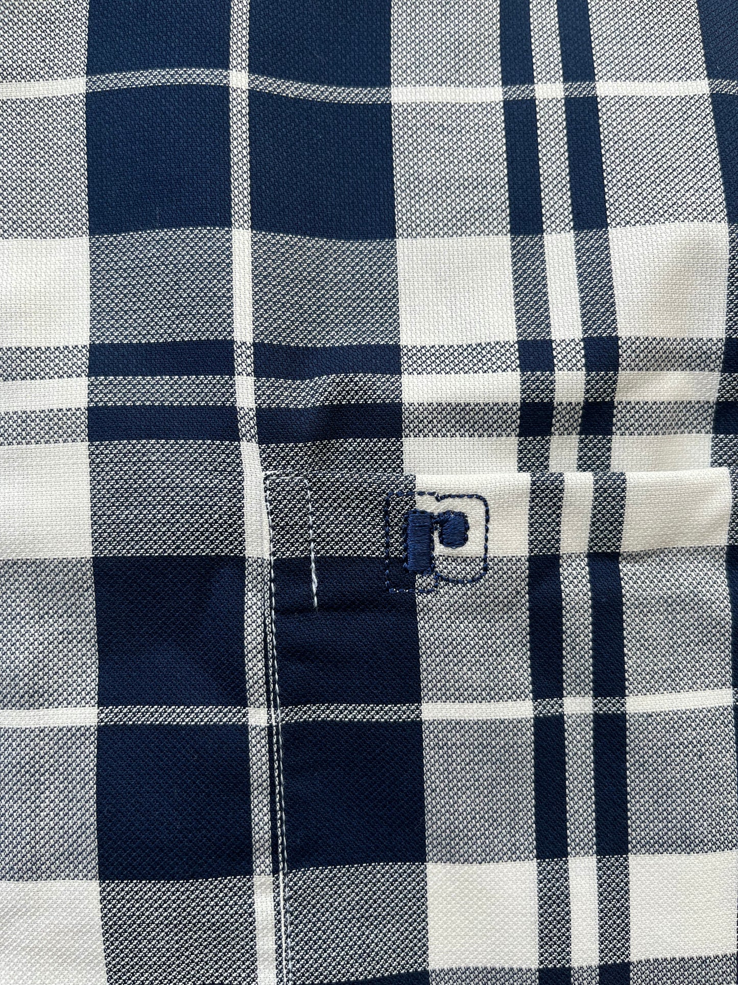 Camisa Cuadros Blanco Azul Mod 9353