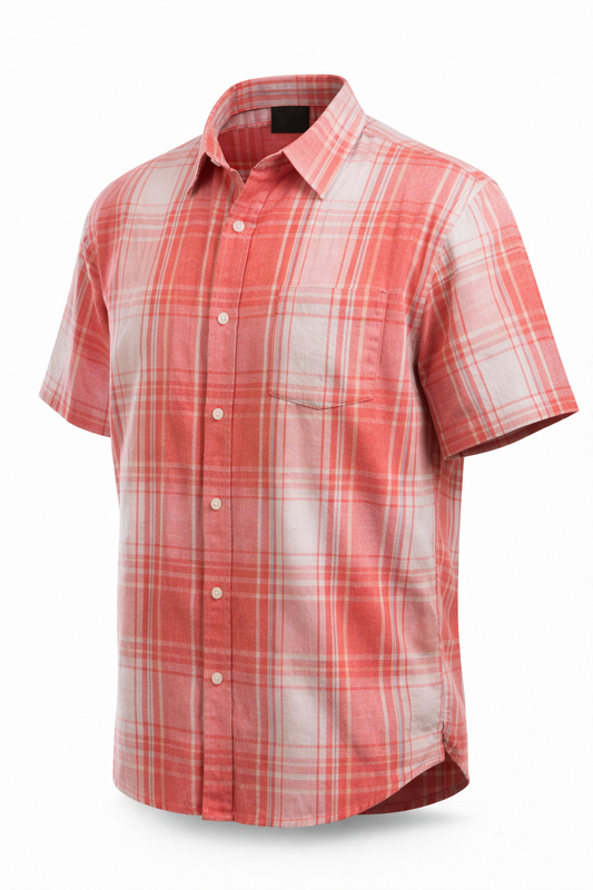 Camisa Cuadros Naranja Mod 9355