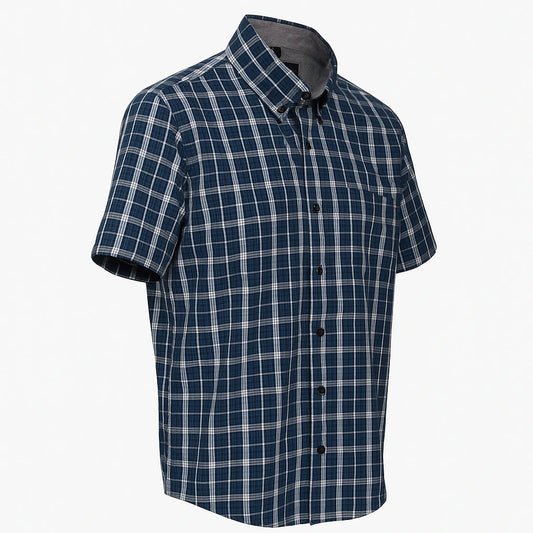 Camisa Cuadros Marino Gris Mod 7149
